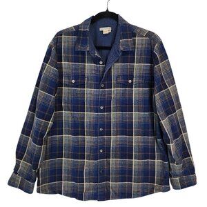 Carbon2Cobalt Men's Double Layer Good Natured Plaid Flannel Jersey Lined Shirt L